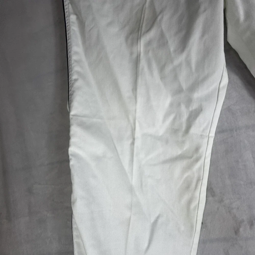 Dickies Track Pants Men 34W White Regular Fit Flat Front Elastic Waisted Pull On
